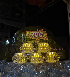 Diamond cut led candle